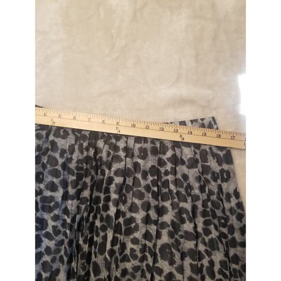 Adrianna Papell lined animal print skirt size large gray and black Pleated Long - Picture 4 of 6